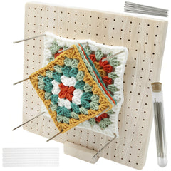 Wooden Crochet Blocking Board Set with Steel Pins and Accessories