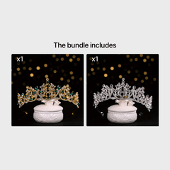 Golden Princess Tiara Crown Rhinestone Hair Accessories