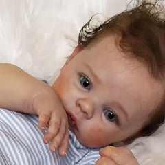 18" Lifelike Meadow Reborn Baby Doll Soft Vinyl Body Rooted Hair Realistic Touch