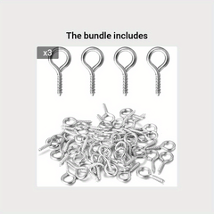 100pcs Metal Eyelets for Hooks and Screws
