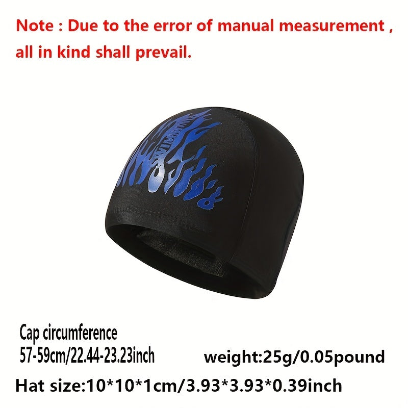 Flame Pattern Swim Cap Elastic Ear Protection