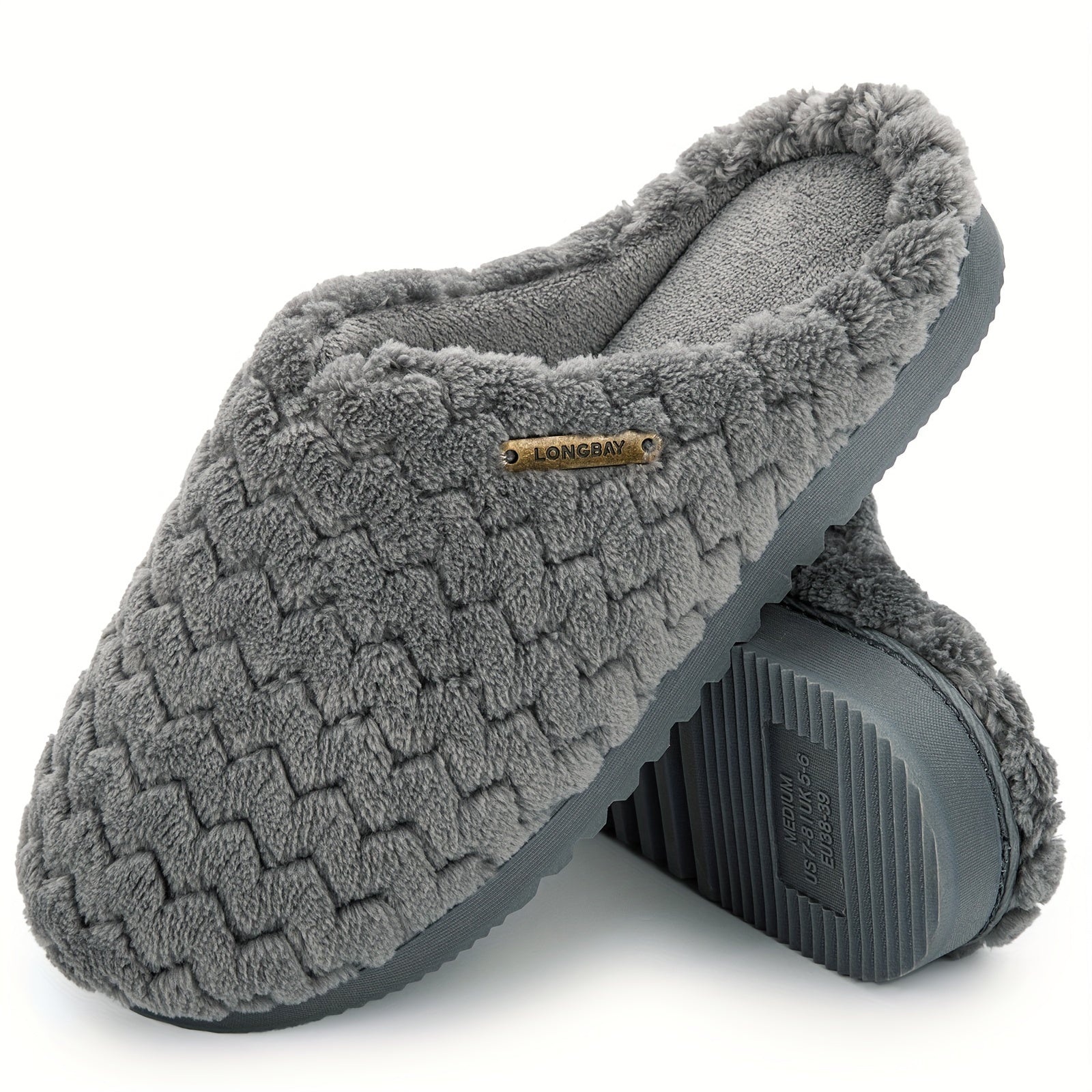 Women's Plush Lined Slippers Closed Toe Slip On Home Shoes