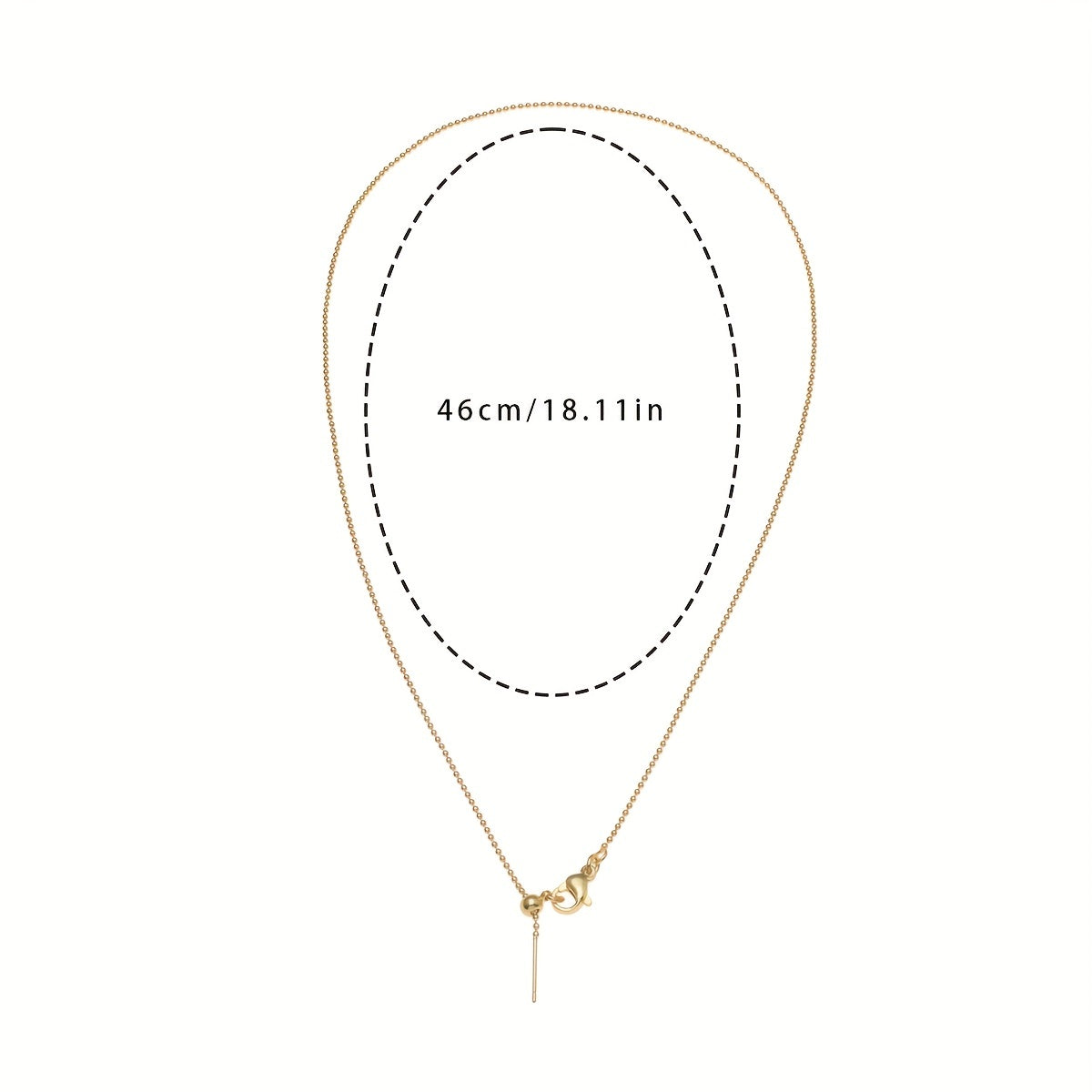 Girl's Classic Golden Titanium Steel Chain Necklace