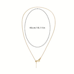 Girl's Classic Golden Titanium Steel Chain Necklace