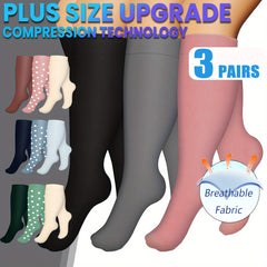Copper Compression Socks 15-20 Mmhg Wide Calf Knee High Stockings