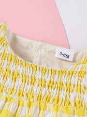 Baby Girls Plaid Ruffle Trim Dress for Summer