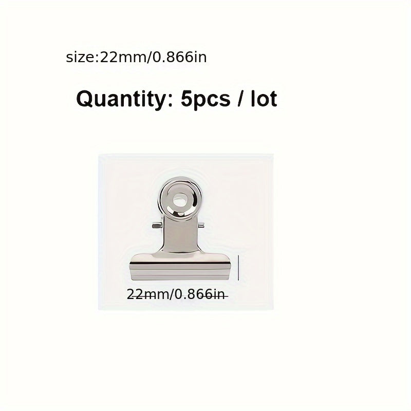5pcs Stainless Steel Clip Loose leaf Clip Paper Clip Fabric Sewing Clip