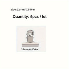 5pcs Stainless Steel Clip Loose leaf Clip Paper Clip Fabric Sewing Clip