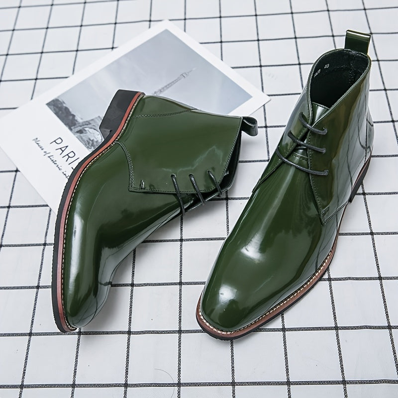 Men's Oxford Boots Microfiber Ankle Boots High Top Dress Shoes