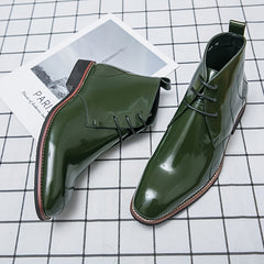 Men's Oxford Boots Microfiber Ankle Boots High Top Dress Shoes