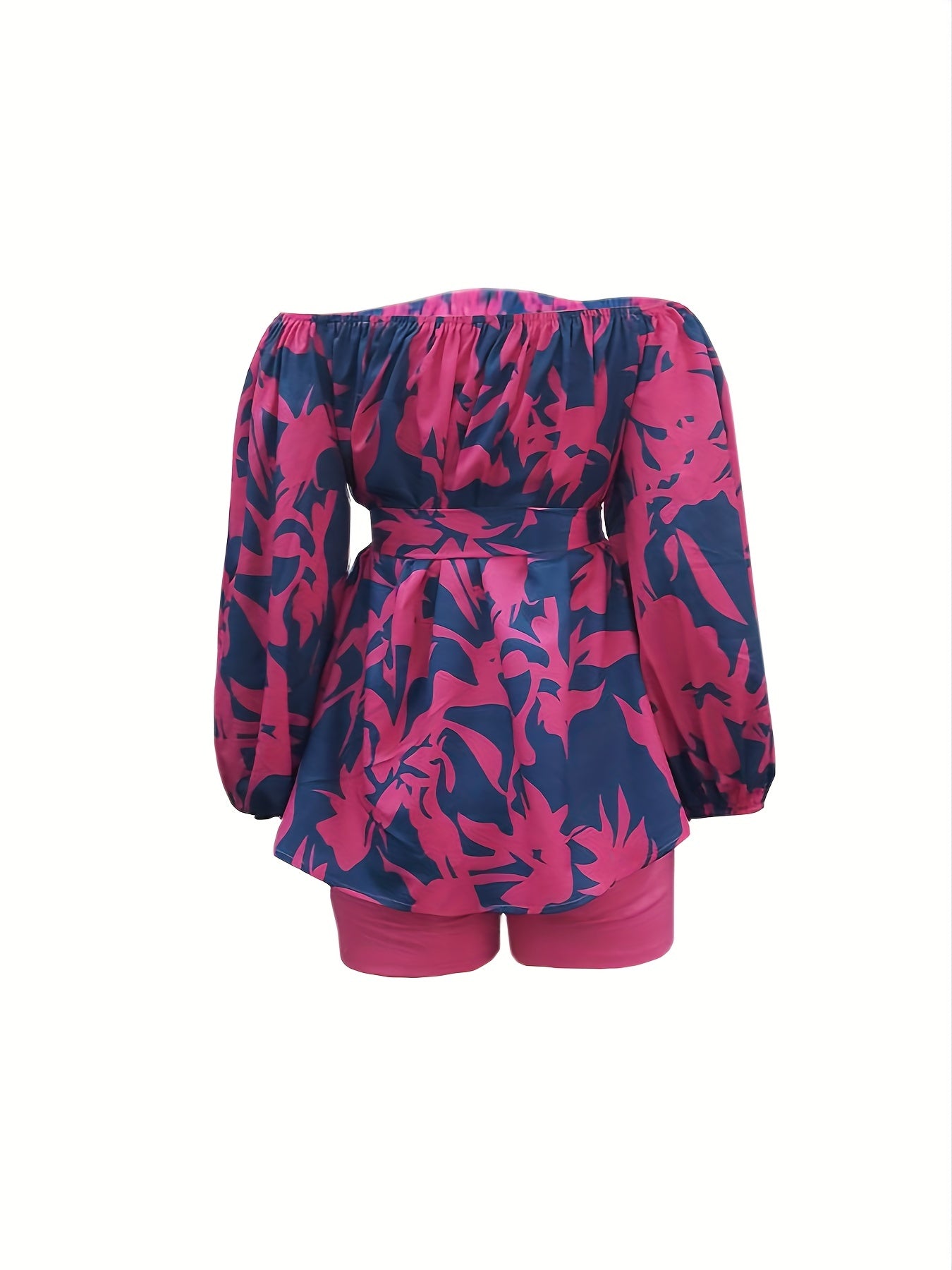 Belted Off Shoulder Top & Shorts Set