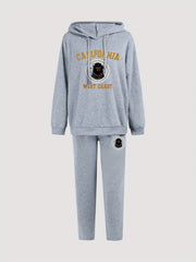 Funny Puppy Print Hoodie & Sweatpants Set