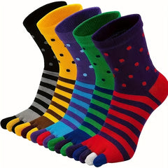 Men's Split Toe Tabi Socks Crew Novelty Anti odor Sweat Absorption