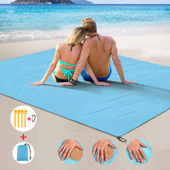 Oversized Sand Proof Beach Blanket 210x200 - Outdoor Picnic Mat for Travel