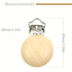 Natural Beech Wood Pacifier Clips Teething Grasping Toy DIY Accessory