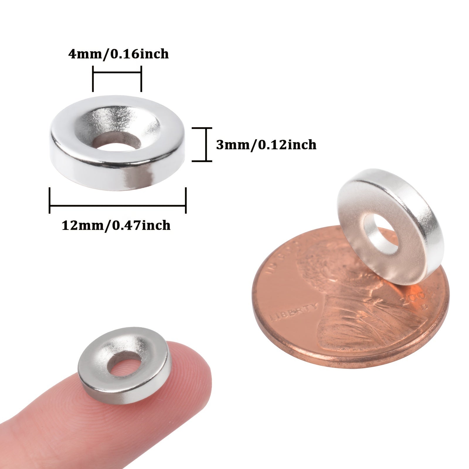 10pcs 12x3mm Hole 4mm Neodymium Disc Magnets