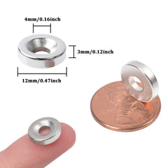 10pcs 12x3mm Hole 4mm Neodymium Disc Magnets