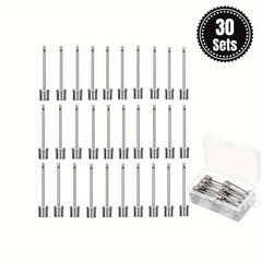 30pcs Stainless Steel Ball Pump Needles with Storage Box for Sports Balls