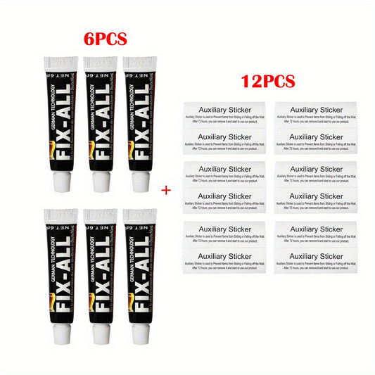 6pcs Punch All-Purpose Glue Strong Adhesion for Plastic Metal Glass Ceramic DIY