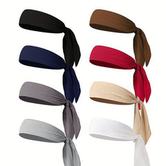 4pcs Solid Winter Men's Tie Long Fitness Hair Band