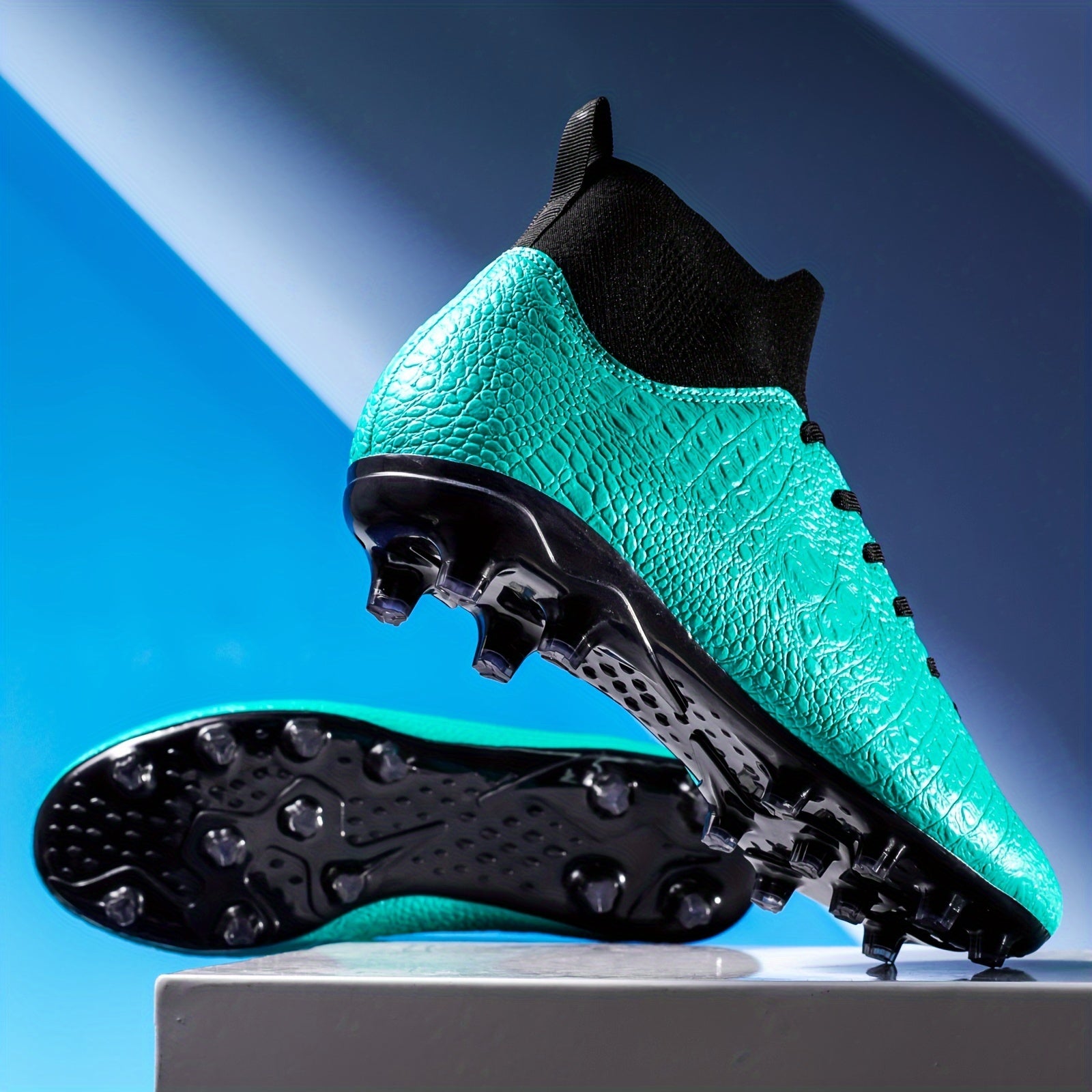 Boy's High Top Soccer Cleat Spikes Non Slip Professional Outdoor Soccer Shoes