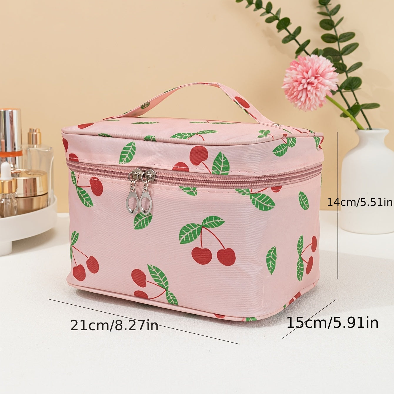 Portable Makeup Storage Bag with Mesh Pocket Waterproof