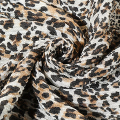 Leopard Print Wrinkle Scarf Long Shawl Windproof Head Wrap