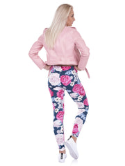 Wild Roses Print Slim Leggings Elastic Long Leggings