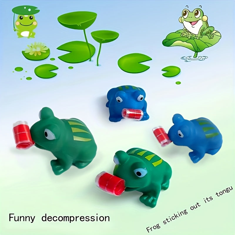 5pcs Funny Frog Toys with Tongue Out Party Favors & Durable Rubber
