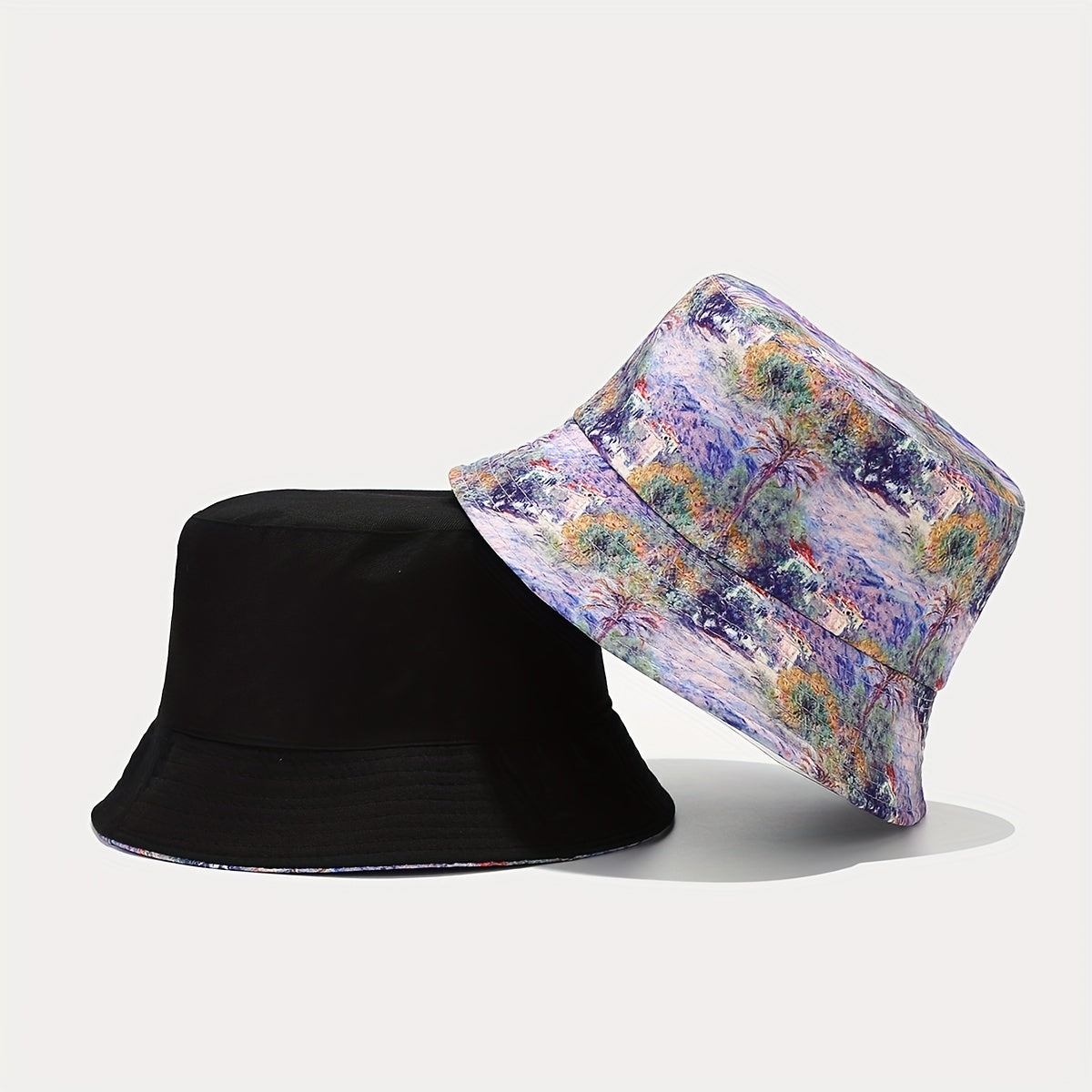 Creative Oil Painting Bucket Hat for Men Women Outdoor Sun Protection