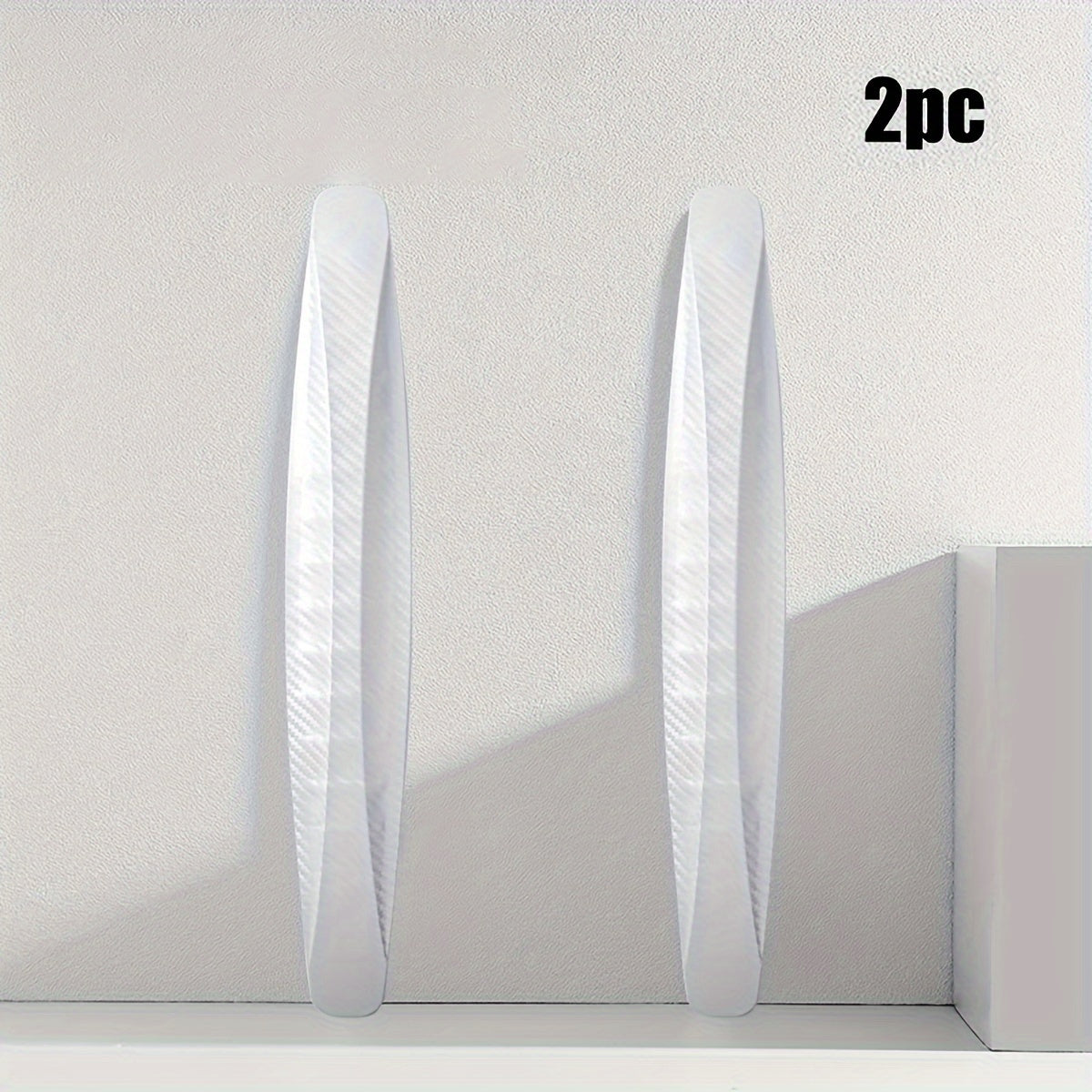 2pcs Car Anti-collision Strip Front Rear Bumper Carbon Fiber Soft Rubber