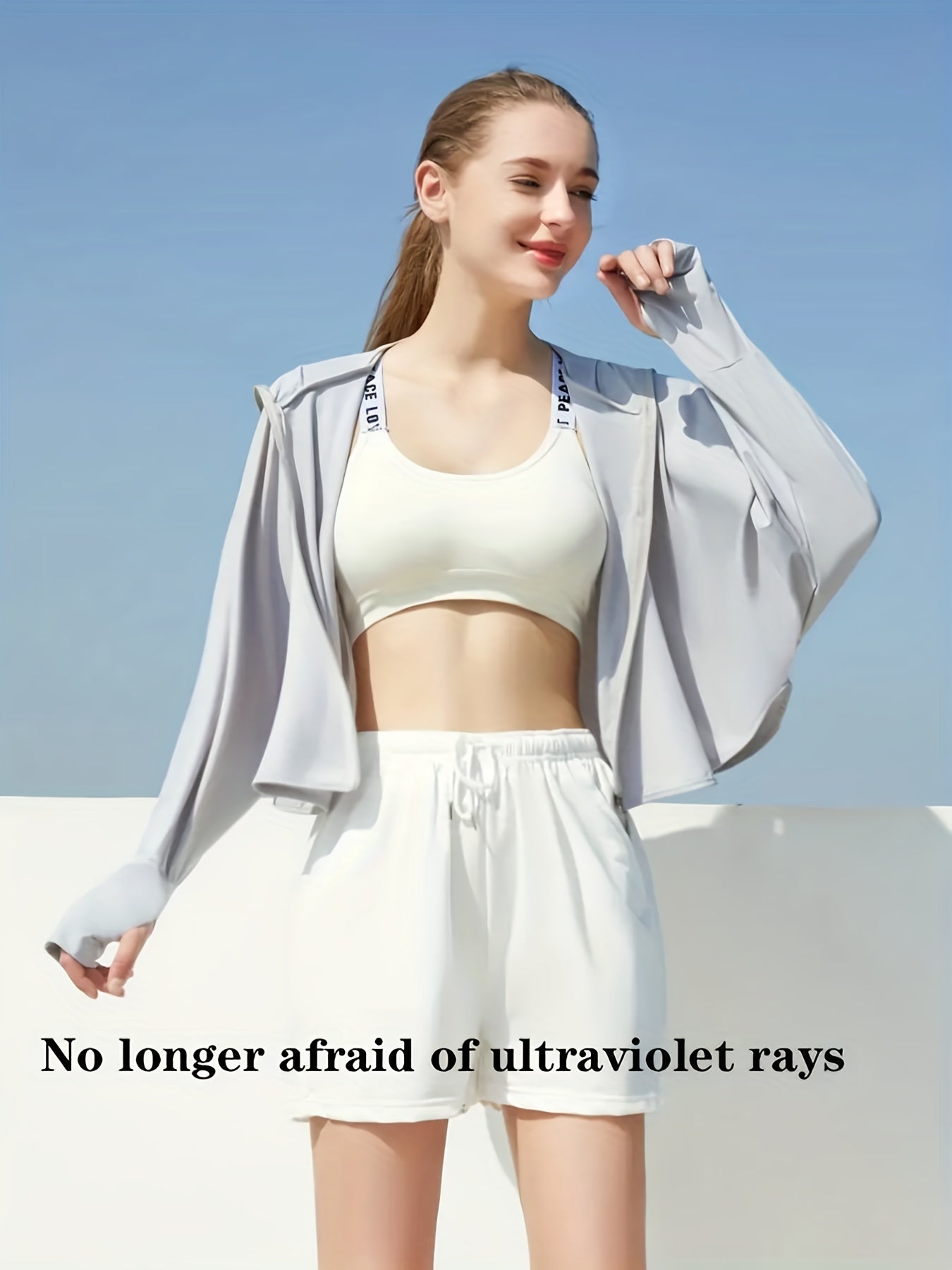 Sunscreen Shawl Hoodie One Piece Long Sleeve Jacket