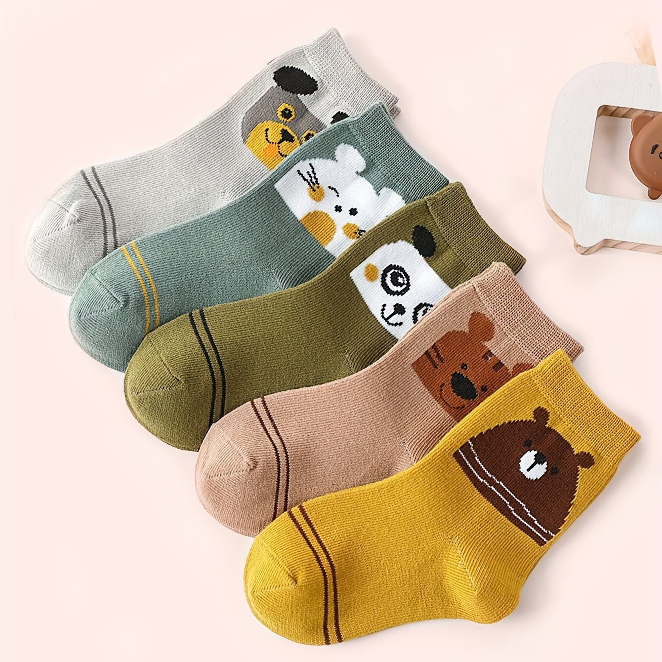Boys Cartoon Animal Print Socks Cotton Crew Socks Kids Accessories