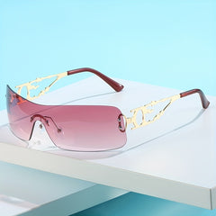 Y2K Wrap Around Sunglasses Gradient UV400