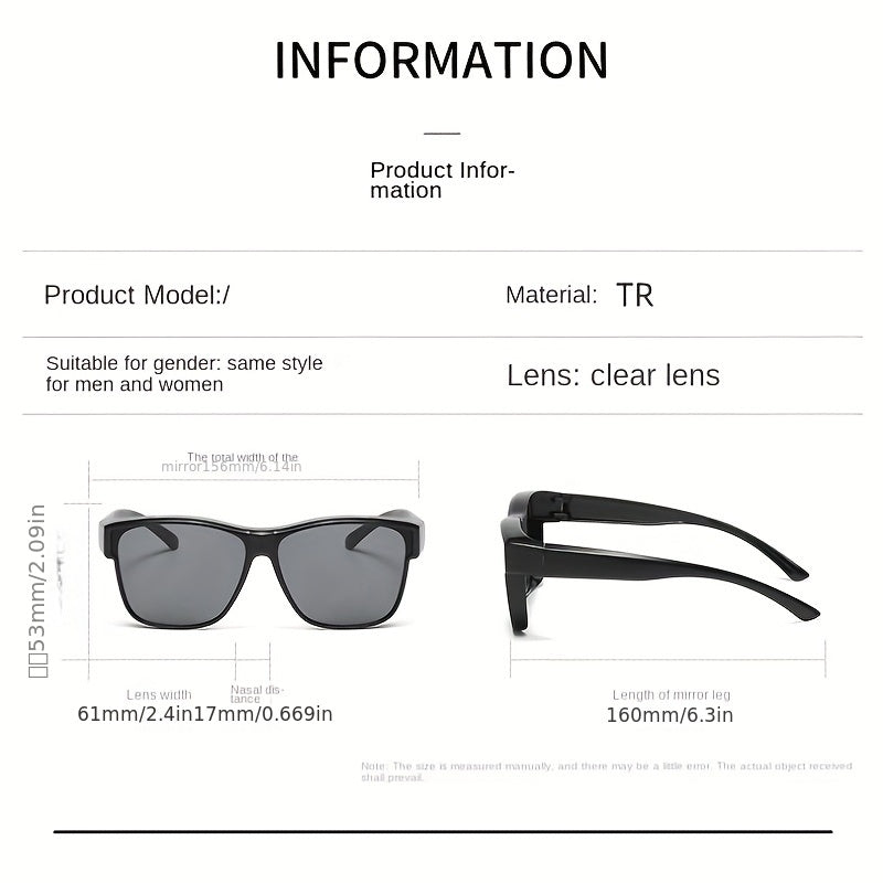 Wrap Around Fit Over Sunglasses For Women Men UV400 Wear Over Glasses