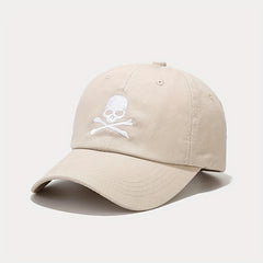 Adjustable Unisex Baseball Cap with Skull Embroidery