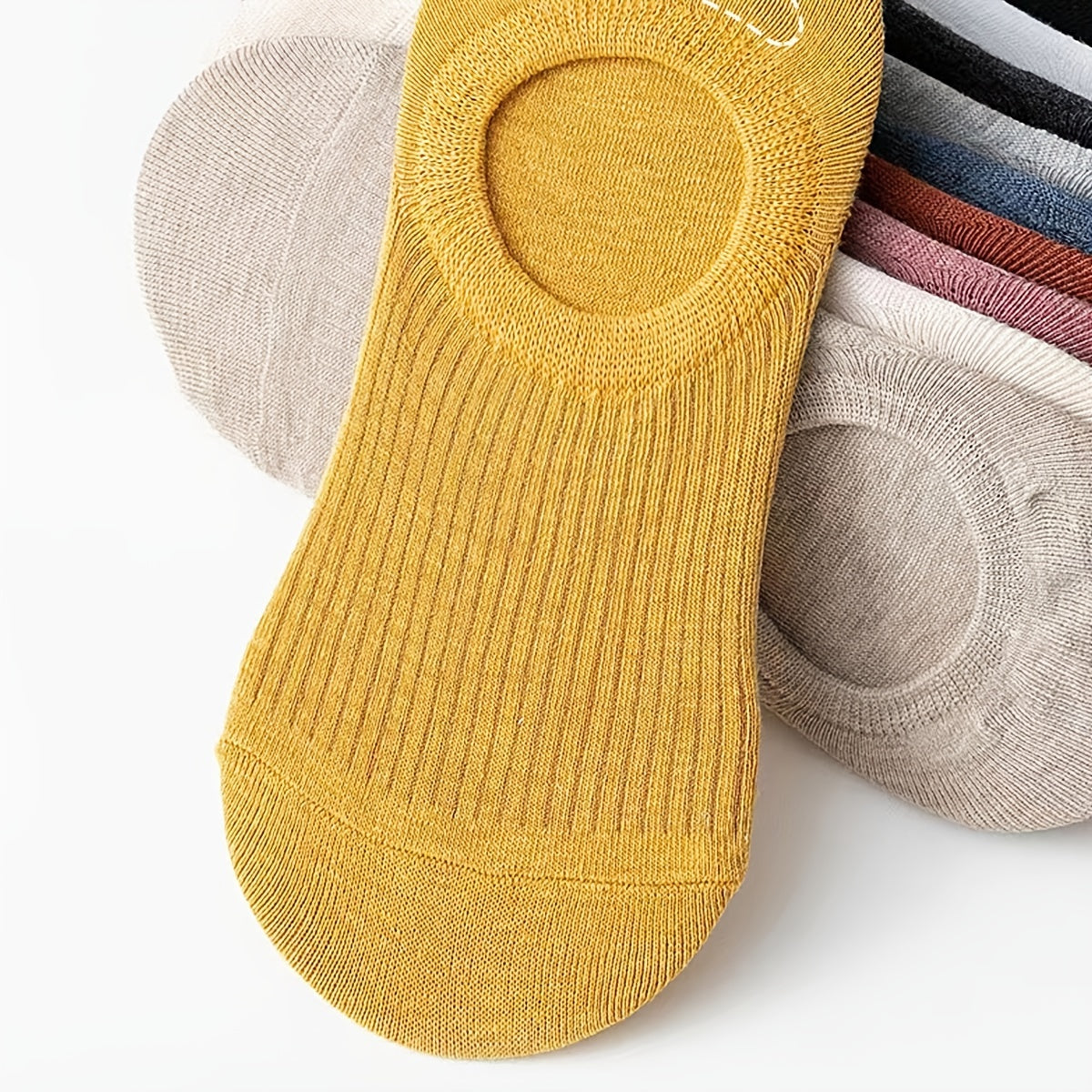 10 Pairs Women's No Show Socks Lightweight Non Slip Solid Boat Socks