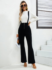 Sleeveless Wide Leg Jumpsuit Solid Overall Zipper