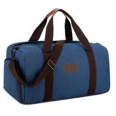 Solid Canvas Travel Bag Telescoping Handle Duffel Bag