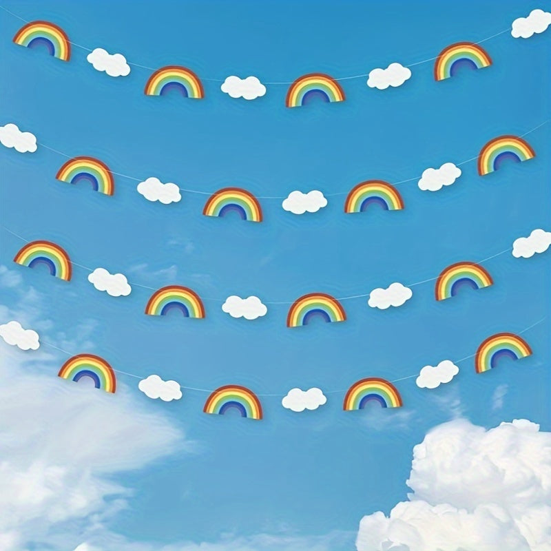 Rainbow Cloud Paper Birthday Party Decoration - 98x43in