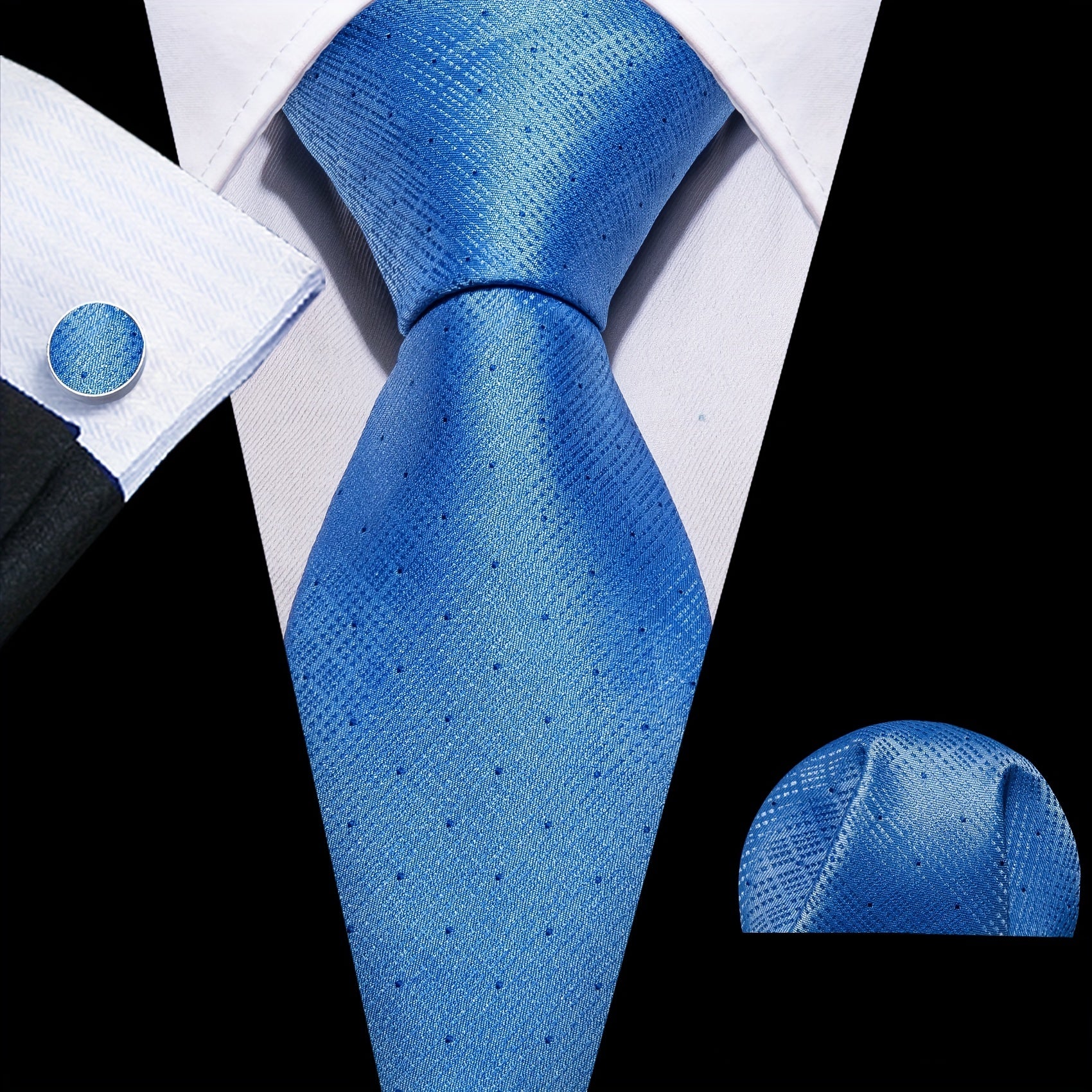 Men's Jacquard Tie & Cufflinks Set For Party Wedding Prom