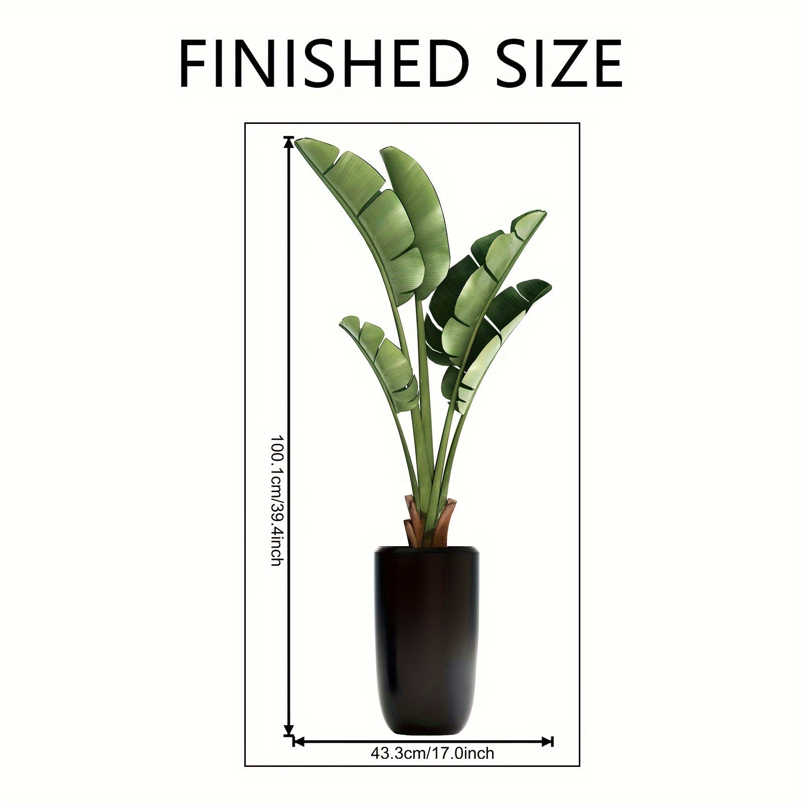 Tropical Palm Leaf Wall Decals Green Potted Plant Stick-On