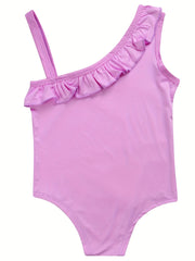 Unicorn Swimsuit Ruffle One Shoulder Tankini