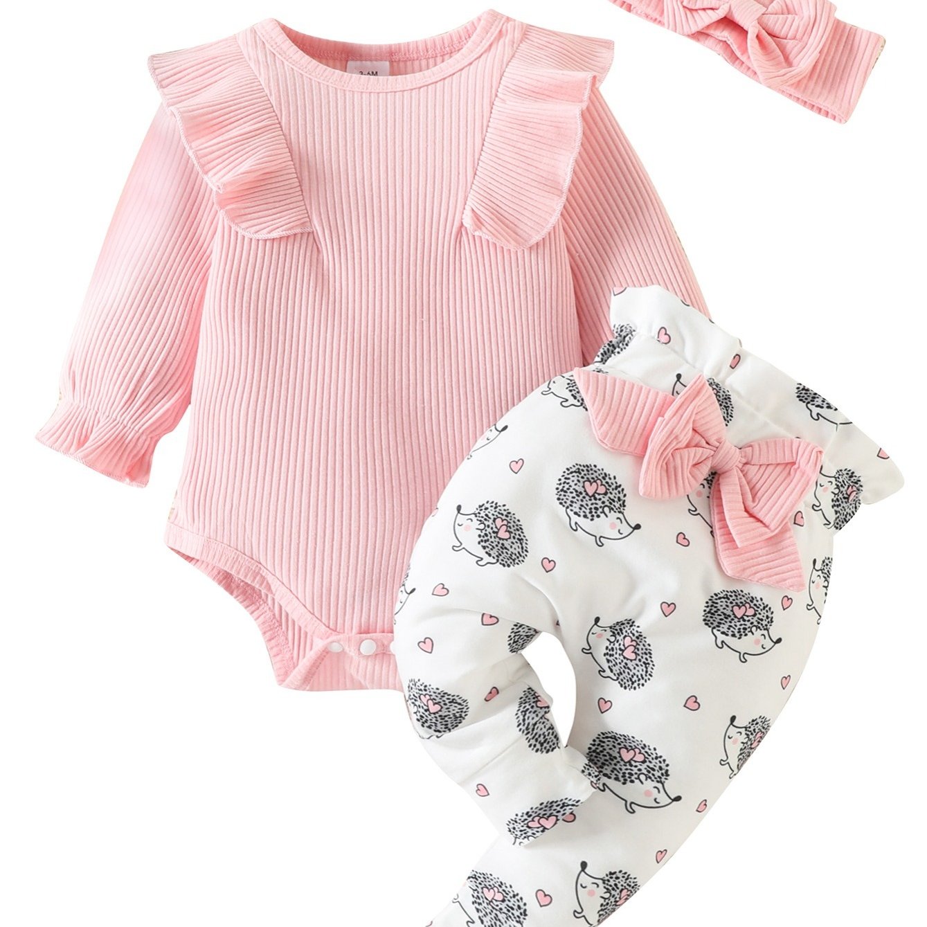 Baby Girls Long Sleeve Romper Pants Set