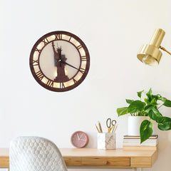Voice Control Goddess Shape Wooden Clock LED Retro Wood Decor