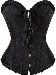 Strapless Corset Bustier Lace Up Body Shaper Waist Cincher Women's Lingerie