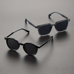 2 Pairs Men's Classic Square Frame Sunglasses with Case