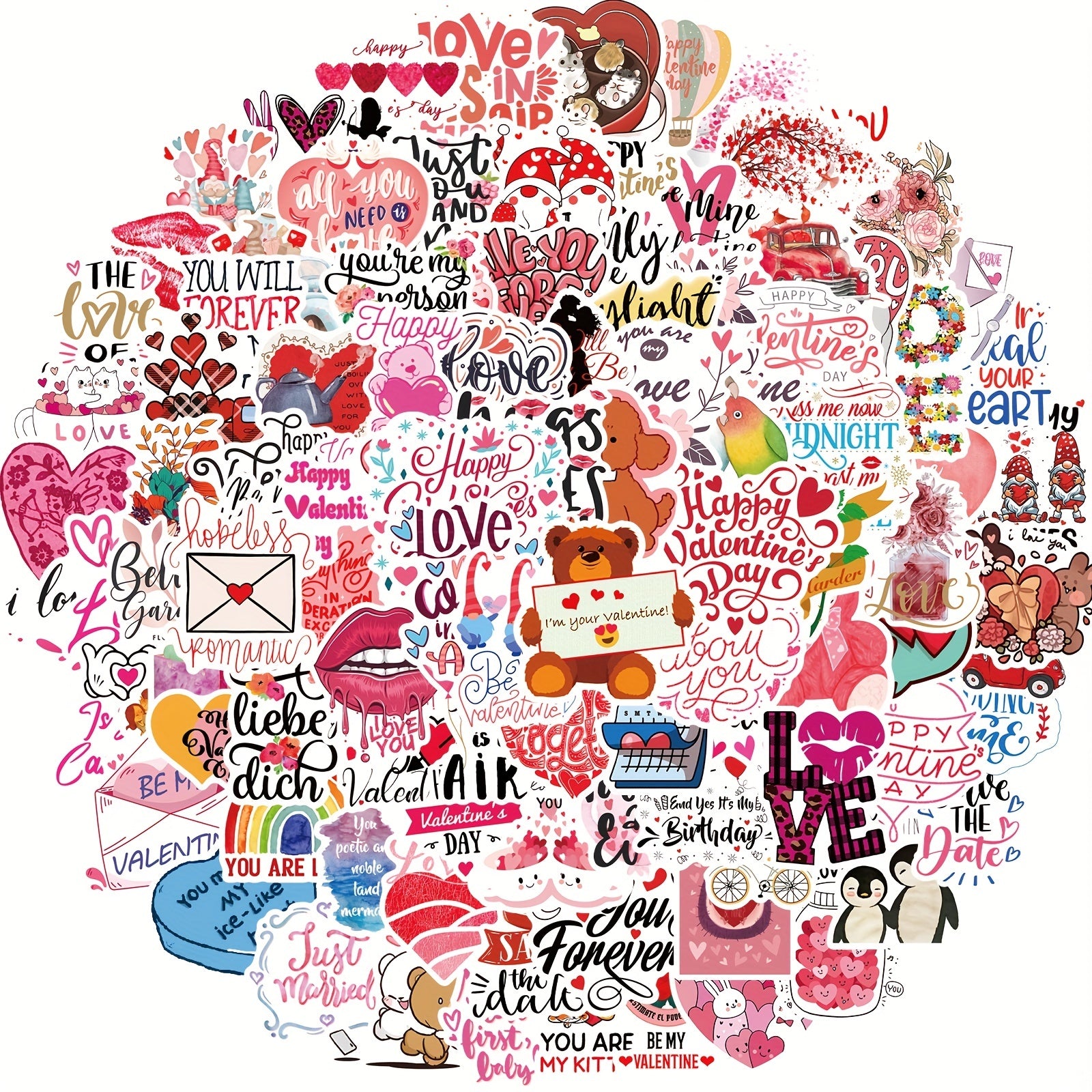 100pcs Sweet Series Ins Style Cartoon Stickers For Notebook