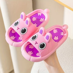 Girls' Cartoon Rabbit Open Toe Slippers - Non Slip Lightweight Slippers