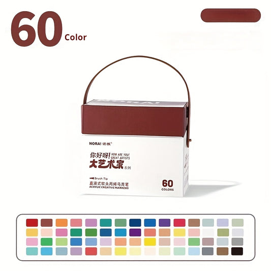 NUOYA 60 Marker Set Colored Drawing Pens for Adult Coloring Book